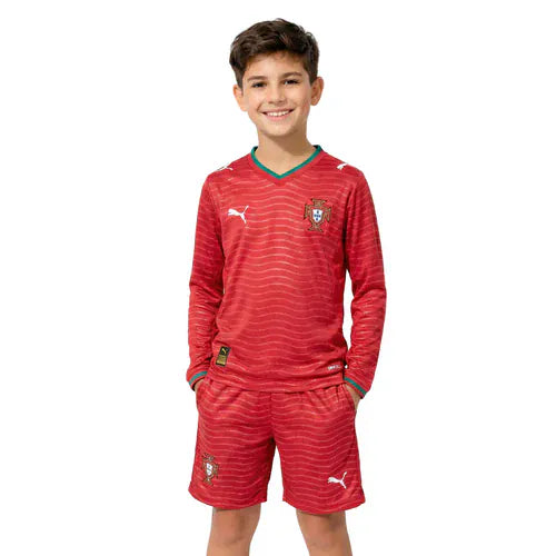 Conjunto infantil MANGA LONGA Seleção de Portugal principal COPA DO MUNDO 2026