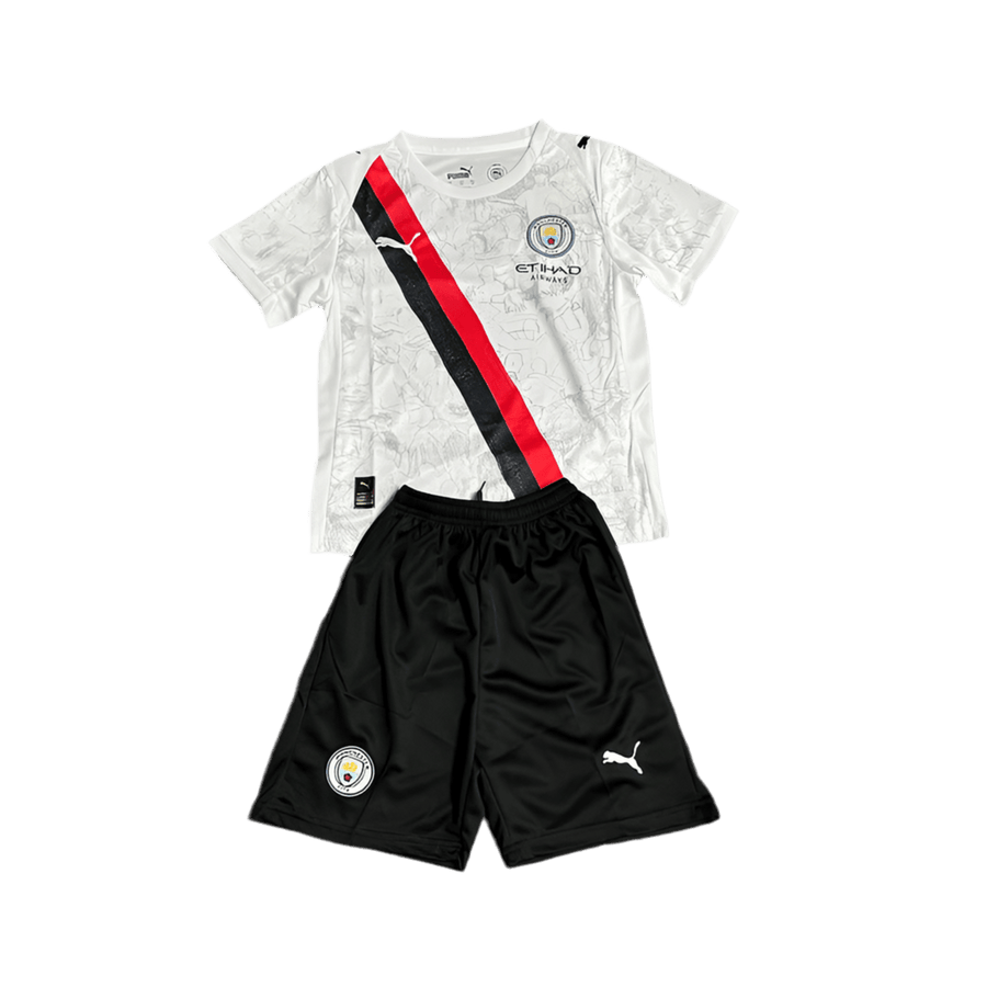 Conjunto Infantil Manchester City away 2025/26 branco