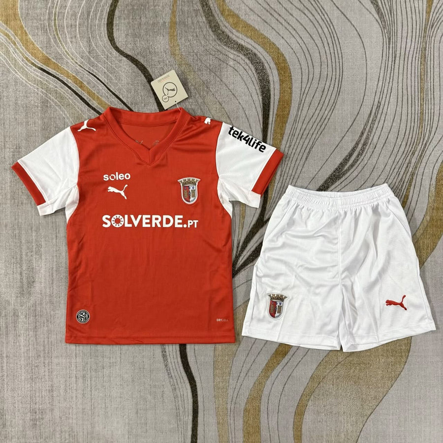 Conjunto infantil SC Braga principal vermelho 2026/27