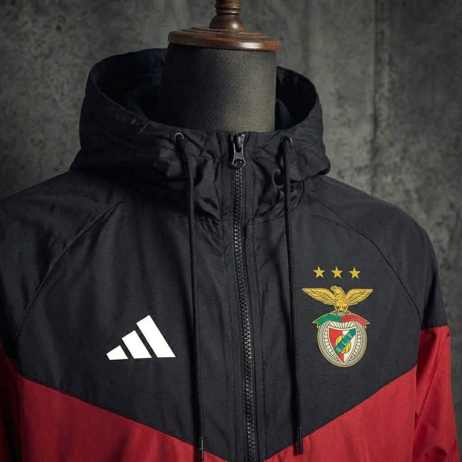 Casaco vermelho e preto 2026/27 corta vento fecho completo