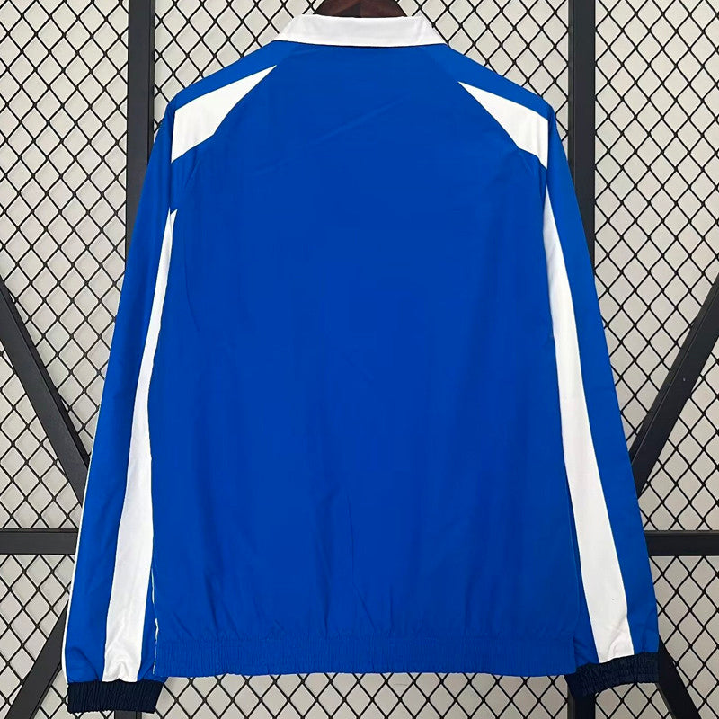 Casaco dupla face azul e branco 2025/26 fecho completo