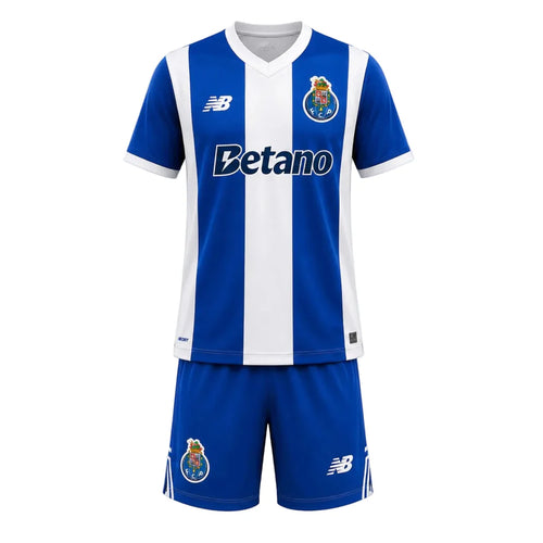 (Pre veda 11-22 dias) Conjunto infantil Porto principal azul e branco 2026/27