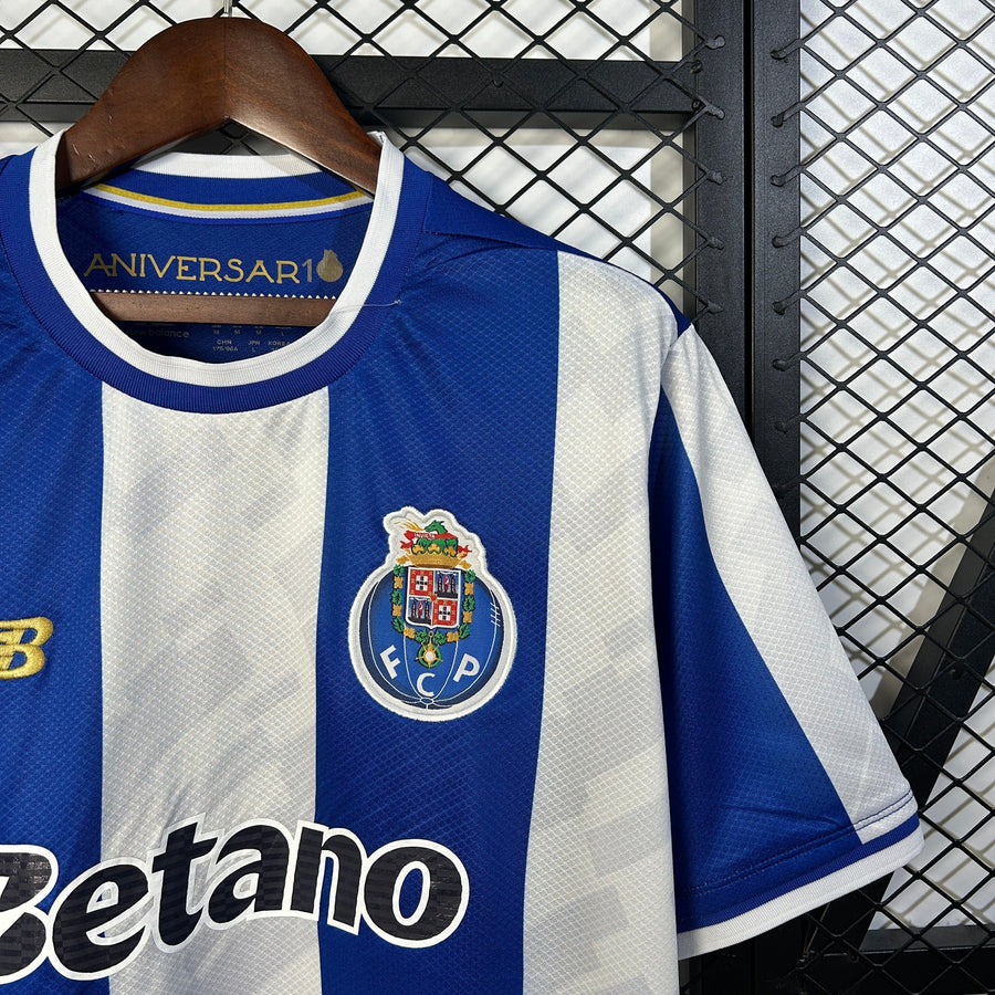 Camisola primeiro equipamento azul/branco 2025/26 Emblema bordado