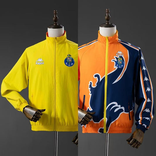 Casaco dupla face amarelo e laranja 2025/26 fecho completo
