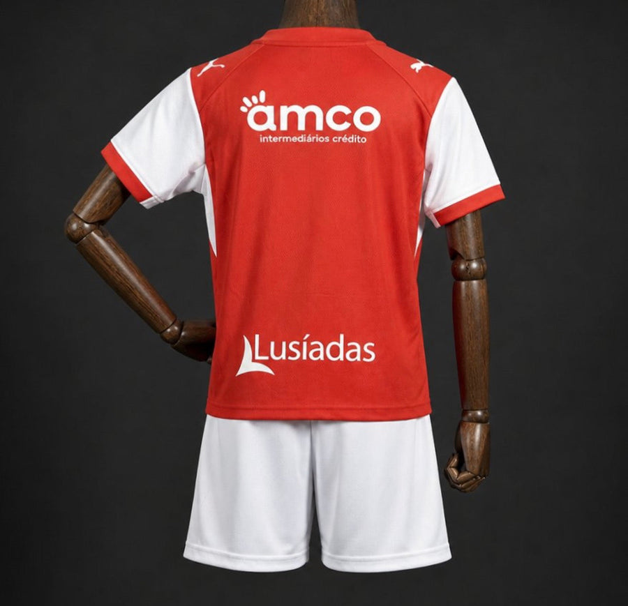 Conjunto infantil SC Braga principal vermelho 2026/27
