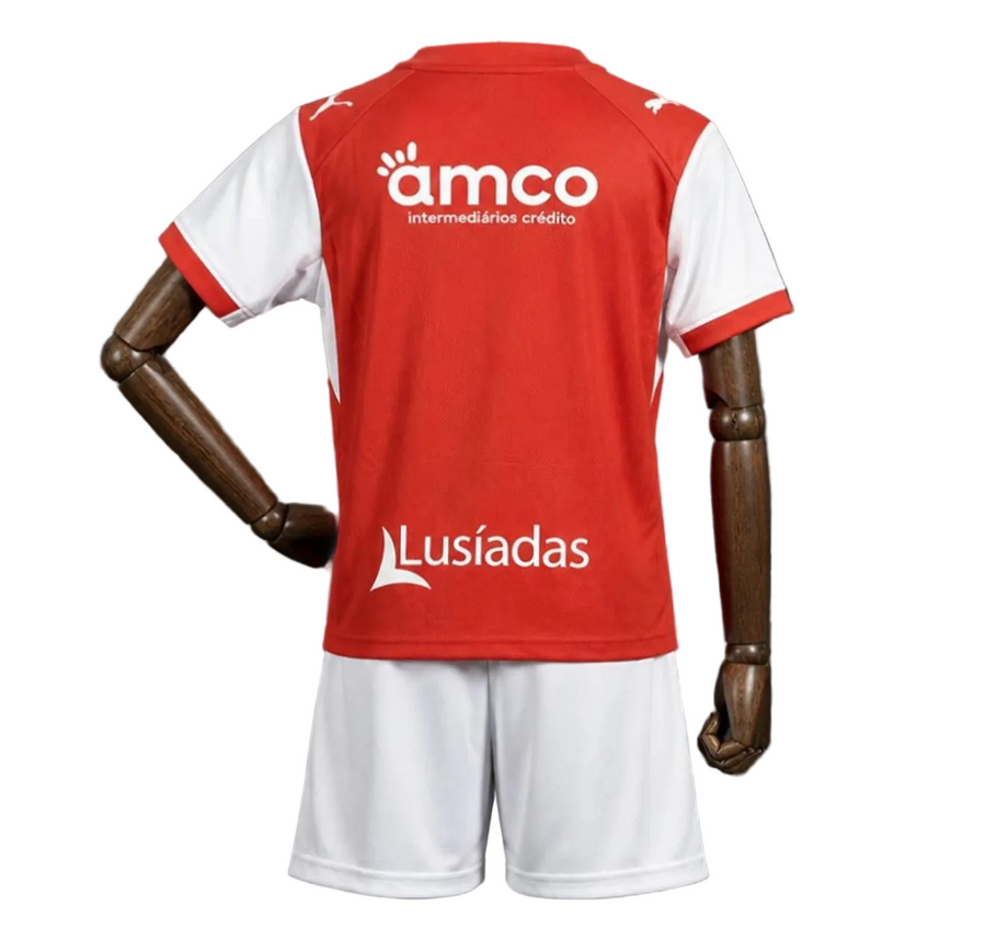 Conjunto infantil SC Braga principal vermelho 2026/27