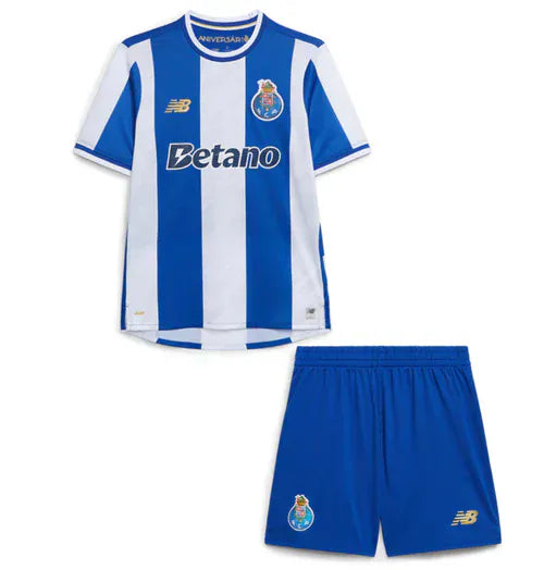 Conjunto infantil principal azul e branco 2025/26