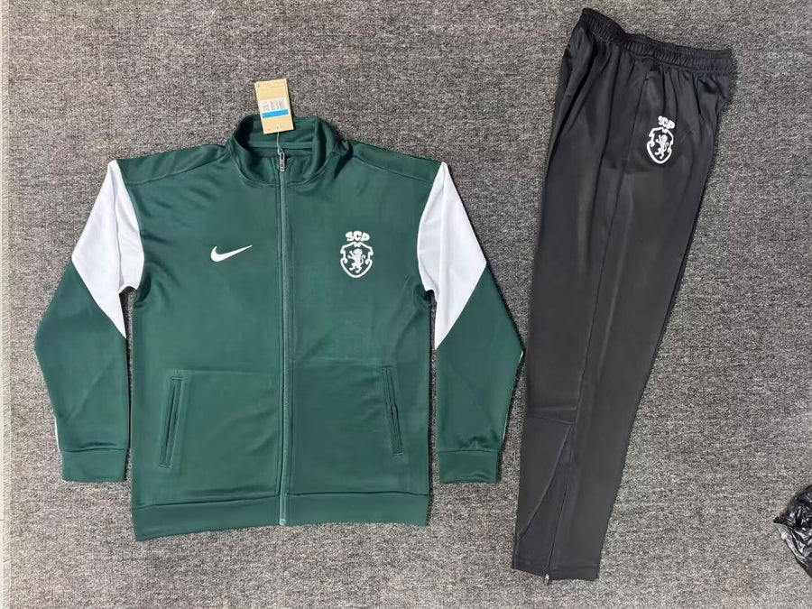 Fato de Treino verde, branco e preto 2026/27 fecho completo