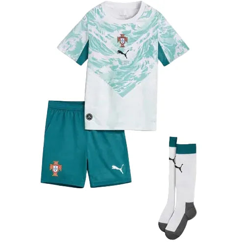 Conjunto infantil COM MEIAS Seleção de Portugal alternativo verde - calção verde COPA DO MUNDO 2026