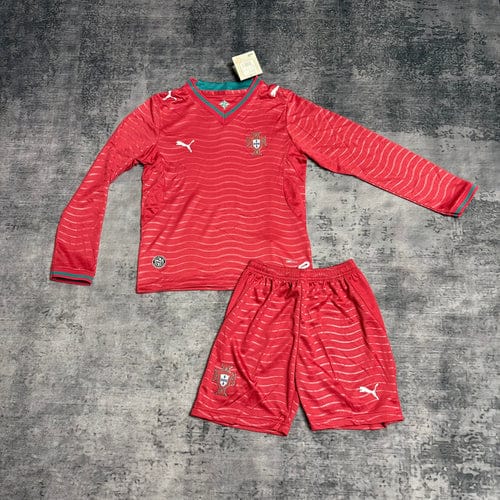 Conjunto infantil MANGA LONGA Seleção de Portugal principal COPA DO MUNDO 2026