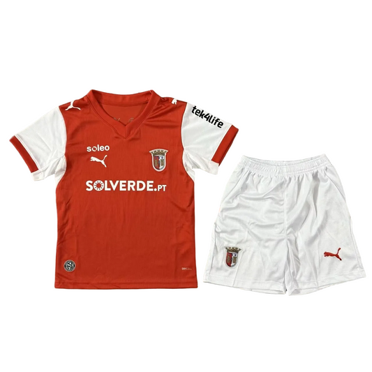 Conjunto infantil SC Braga principal vermelho 2026/27
