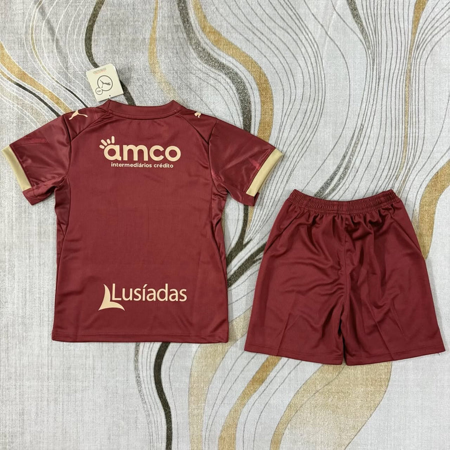 Conjunto infantil SC Braga alternativa bordô 2026/27