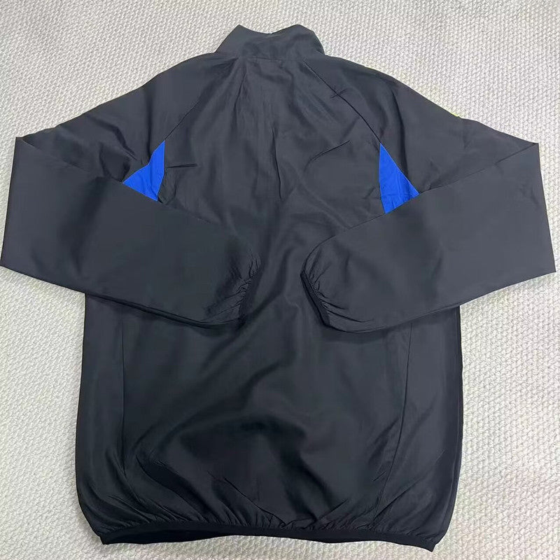 Casaco preto, amarelo e azul 2026/27 fecho completo