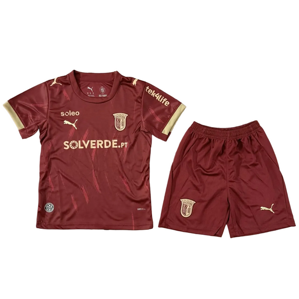 Conjunto infantil SC Braga alternativa bordô 2026/27