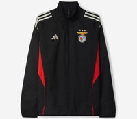 Casaco preto e vermelho 2025/26 fecho completo