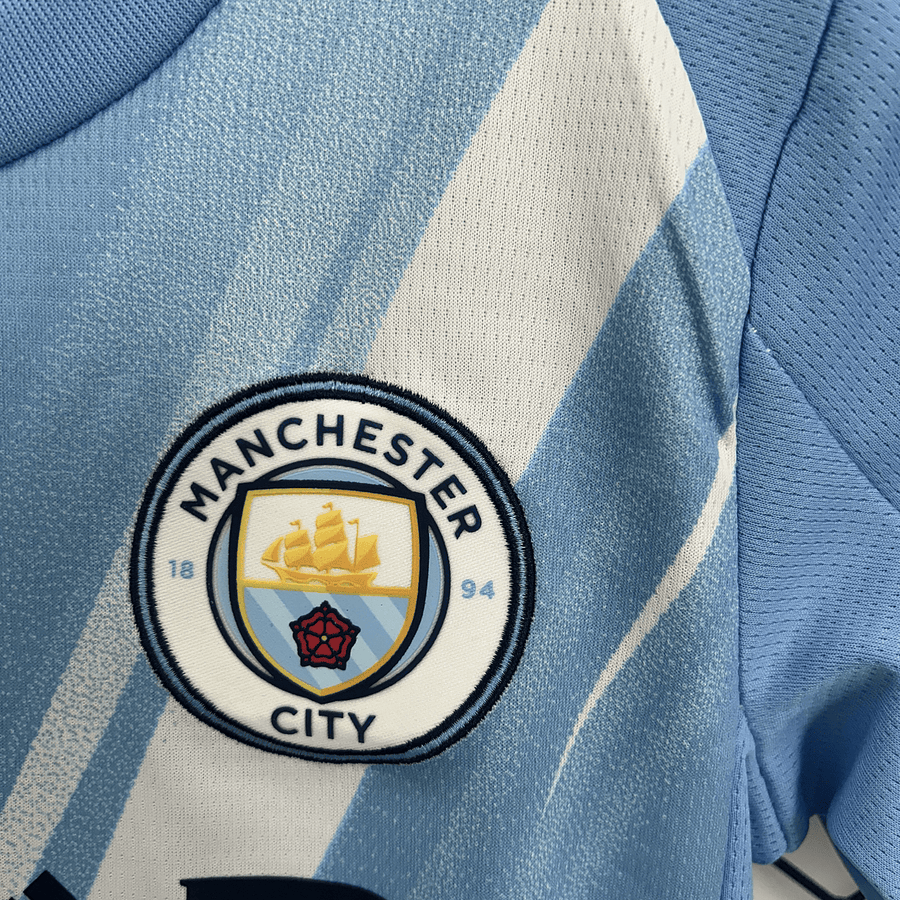 Conjunto Infantil Manchester City home 2025/26 azul