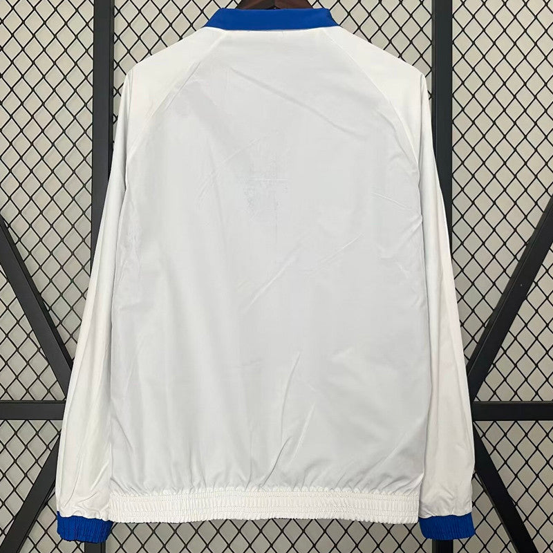 Casaco dupla face azul e branco 2025/26 fecho completo