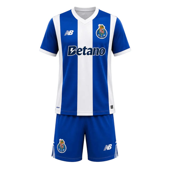 (Pre veda 11-22 dias) Conjunto infantil Porto principal azul e branco 2026/27