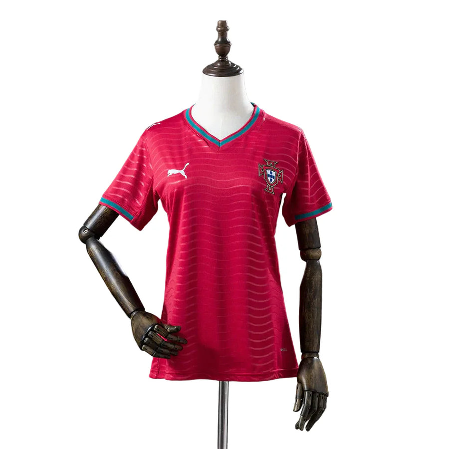 Camisola Feminina Seleção Portugal vermelha principal COPA DO MUNDO 2026
