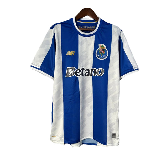 Camisola primeiro equipamento azul/branco 2025/26 Emblema bordado